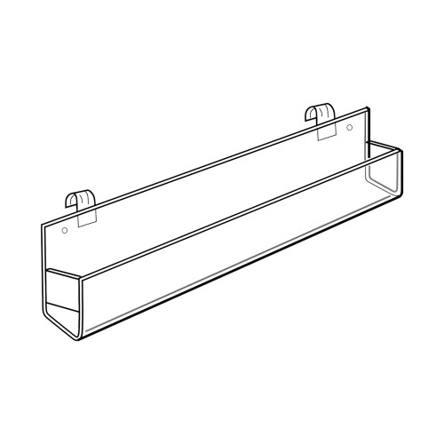 Acrylic Gridwall J-Rack Shelves - Closed End