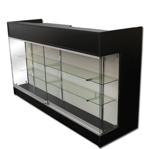 72 Inch Wood Display Counter Glass With Storage 72 Inch Wood Display Counter Glass With Storage