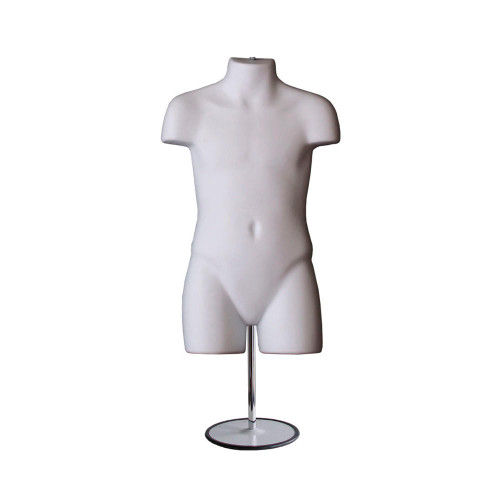 EZ-Mannequins Child Mannequin Form In White W/ Metal Base EZ-Mannequins Child Mannequin Form In White W/ Metal Base