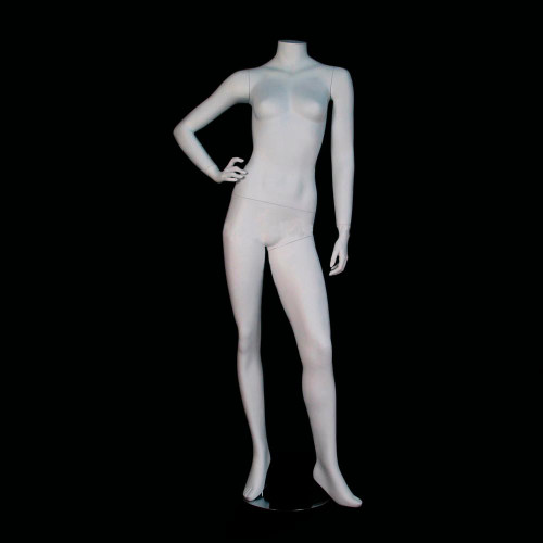 Full Body Male Mannequin In White - Arms Beside The Body