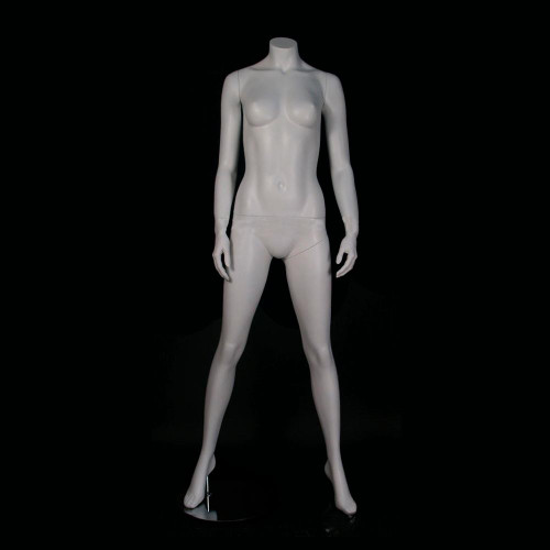 Full Body Male Mannequin In White - Arms Beside The Body