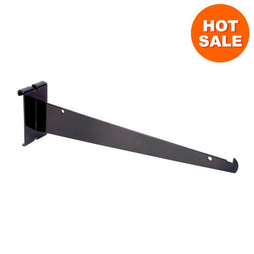 Displays 101 12" Black Gridwall Shelf Brackets With Lip Displays 101 12" Black Gridwall Shelf Brackets With Lip