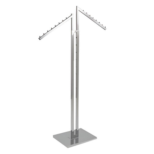 Displays 101 2-Way Clothing Rack with Slanted Arms - Square Tubing Displays 101 2-Way Clothing Rack with Slanted Arms - Square Tubing