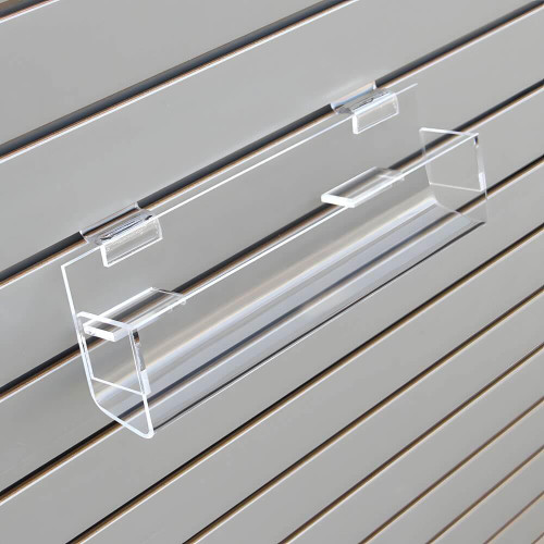 Proacrylics Slatwall J-Rack Shelf With Tilt - Close End Proacrylics Slatwall J-Rack Shelf With Tilt - Close End