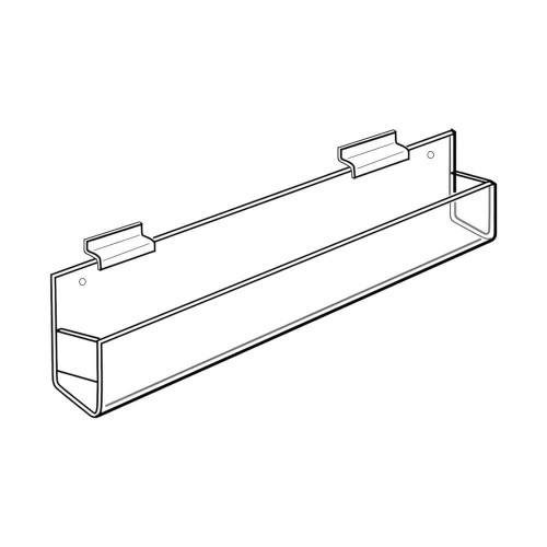 Proacrylics Acrylic Slatwall J-Rack Display Shelf - Closed End Proacrylics Acrylic Slatwall J-Rack Display Shelf - Closed End