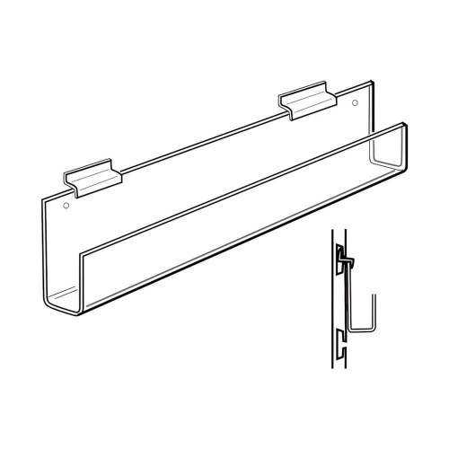 Proacrylics Acrylic Flat Bottom Slatwall J-Rack Display Shelf Proacrylics Acrylic Flat Bottom Slatwall J-Rack Display Shelf