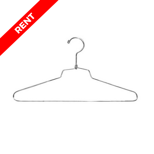 Chrome garment hanger with regular hook for event use, available for short-term rental in Southern California Chrome garment hanger with regular hook for event use, available for short-term rental in Southern California