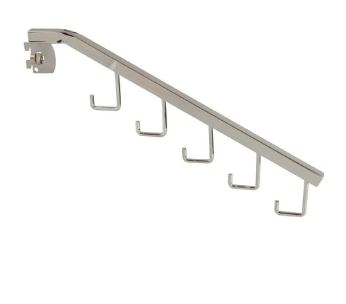 Displays 101 18"L 5 Hook Chrome Square Tubing Waterfall For Standards 1/2" Slots On 1" Center