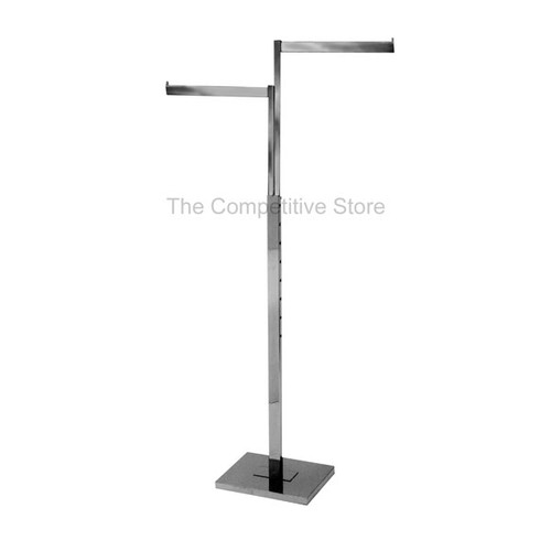 2-Way Clothing Rack Straight Blade Arms - Satin Chrome 2-Way Clothing Rack Straight Blade Arms - Satin Chrome