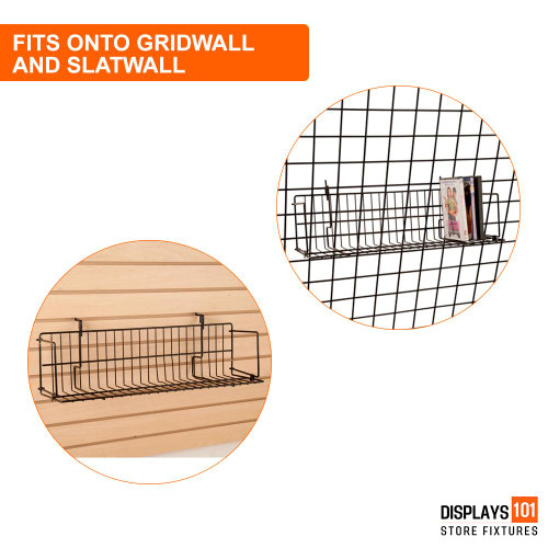 Displays 101 24" Metal Grid And Slat Wall Shelf Displays 101 24" Metal Grid And Slat Wall Shelf