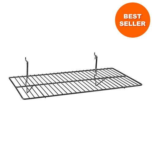 Flat Wire Slatwall/Gridwall Shelves 24