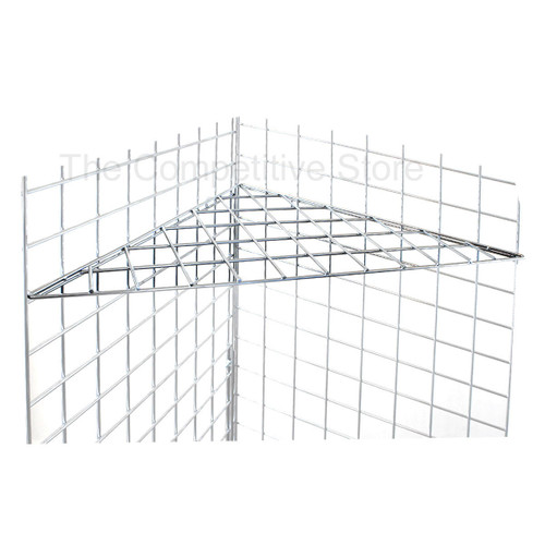 Displays 101 24 x 24 Metal Corner Shelf Triangular For Grid Wall