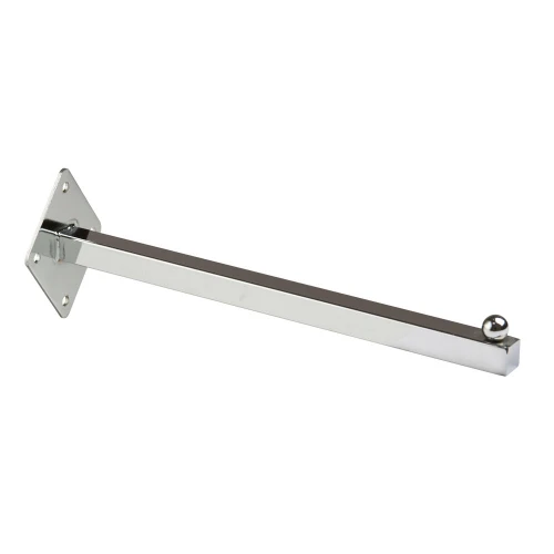 Displays 101 12-in Chrome Wall Mount Square Tube Faceout
