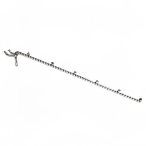 14" Chrome Pegboard Waterfall Hook With 6 Balls