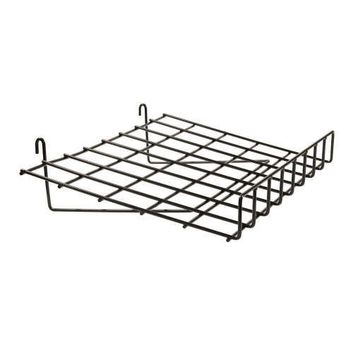 Maxima Displays 15 x 24 Slant Black Metal Shelf w/ Front Lip For Grid Wall Maxima Displays 15 x 24 Slant Black Metal Shelf w/ Front Lip For Grid Wall