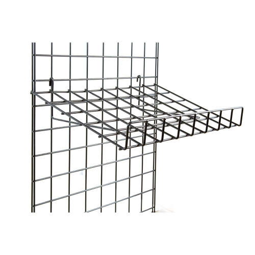 Maxima Displays 15 x 24 Slant Black Metal Shelf w/ Front Lip For Grid Wall Maxima Displays 15 x 24 Slant Black Metal Shelf w/ Front Lip For Grid Wall