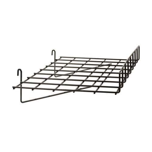 Displays 101 15 x 24 Straight Metal Grid Wall Shelf w/ Front Lip Displays 101 15 x 24 Straight Metal Grid Wall Shelf w/ Front Lip