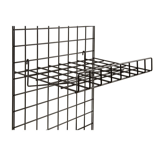 Displays 101 15 x 24 Straight Metal Grid Wall Shelf w/ Front Lip Displays 101 15 x 24 Straight Metal Grid Wall Shelf w/ Front Lip