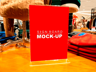 acrylic sign holder for countertop, ideal to display signage, advertising, menus, and more