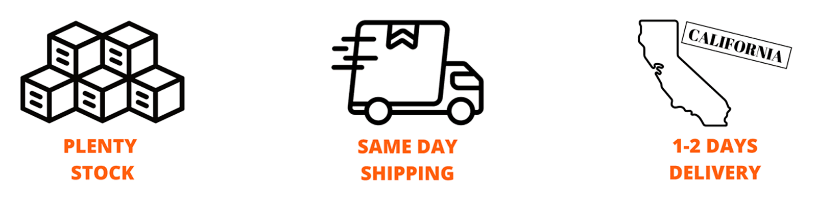 this product has plenty of stock, same-day shipping, and 1-2 days of delivery in California