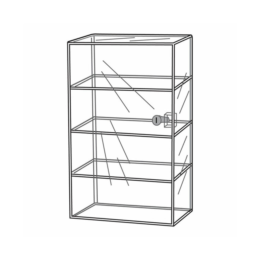 16.25 x 8 x 16.25 Display Case with 2 Shelves Clear Acrylic