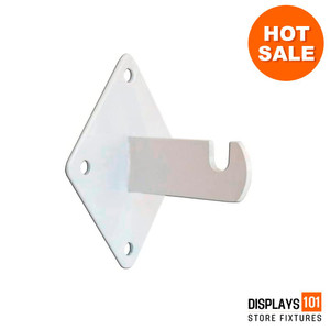 Gridwall Wall Mount Bracket - Grid Panel Mounting Brackets -White - 12 Pieces