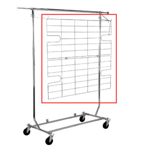 Shelf and Display Screen for Rolling Racks, Chrome-Plated