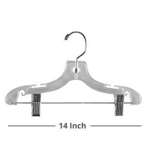 Children's Clear Plastic Suit Hanger w/Clips - 12Plastic