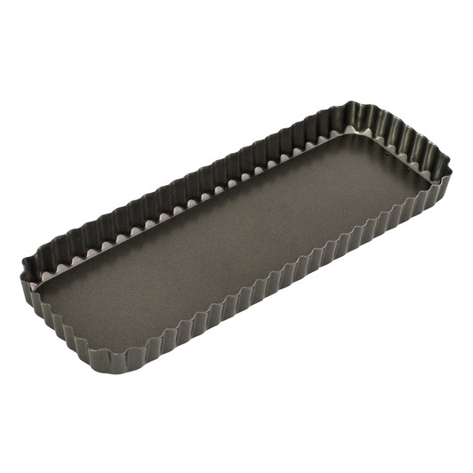 Loose Base Fluted Rectangular Flan/Quiche Pan, 36 x 13 x 3.5cm - Non-stick Loose Base Fluted Rectangular Flan/Quiche Pan, 36 x 13 x 3.5cm - Non-stick