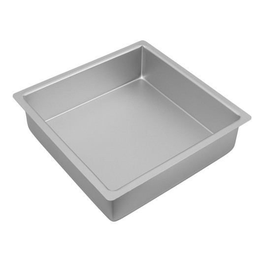 Silver Anodised Square Cake Pan, 25 x 7.5cm Silver Anodised Square Cake Pan, 25 x 7.5cm