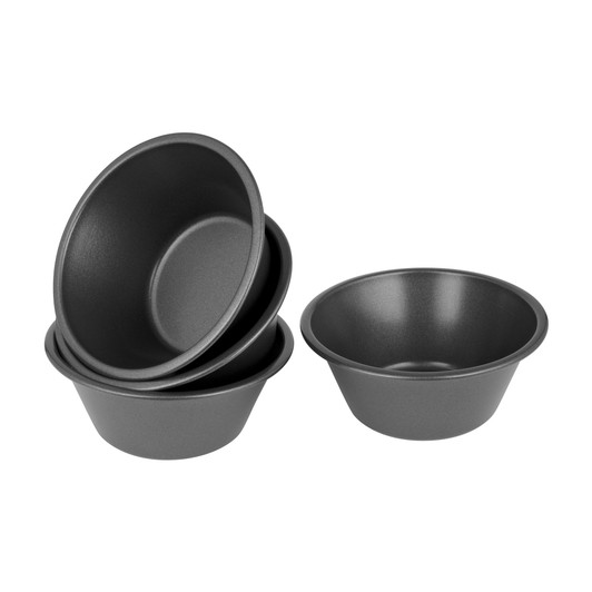 Deep Pie Dish Set of 4, 12 x 5cm - Non-stick Deep Pie Dish Set of 4, 12 x 5cm - Non-stick