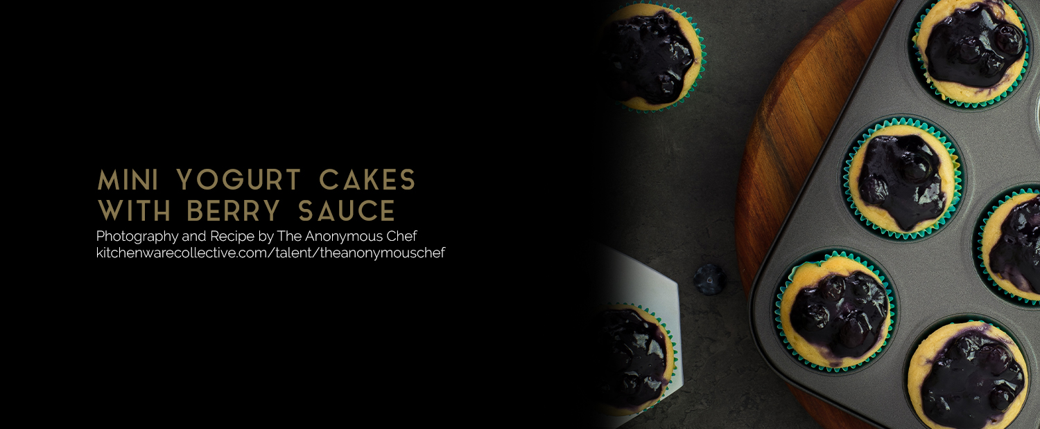 Mini yogurt cakes with berry sauce - Bakemaster Australia