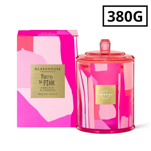 Glasshouse Pretty in Pink Marzipan & Cherries 380g in a gift box