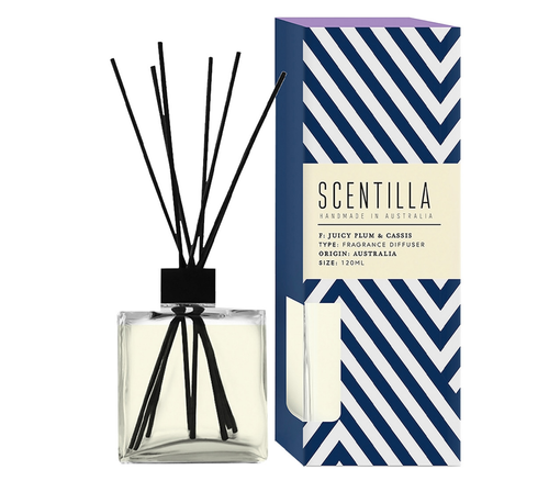Scentilla Plum & Cassis Fragrance Diffuser 120mL in a gift box