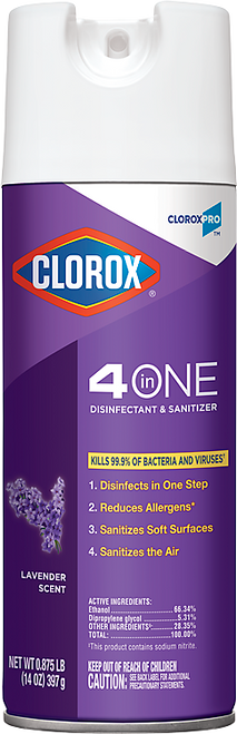 CLOROX 4 IN ONE DIS &         SANITIZER AERO 12/14-OZ CS