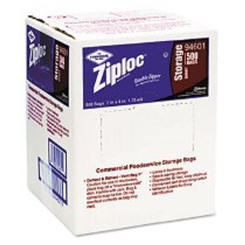 ZIPLOCK STORAGE BAG QT        500/1.75 MIL 7" x 8"(682256)