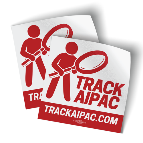 Track AIPAC (4" x 4" Vinyl Sticker -- Pack of Two!)