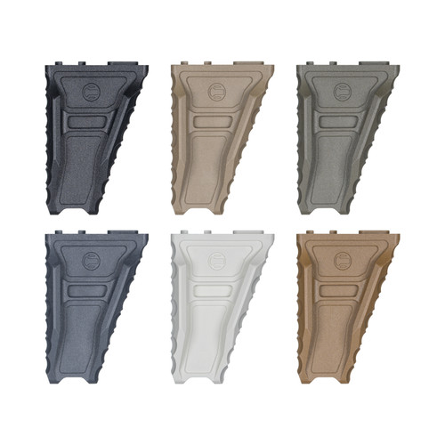 RailScales® Anchor-P™ Polymer M-LOK Angled Grips in Black, FDE, OD Green, Sniper Grey, Arctic White, and Coyote.