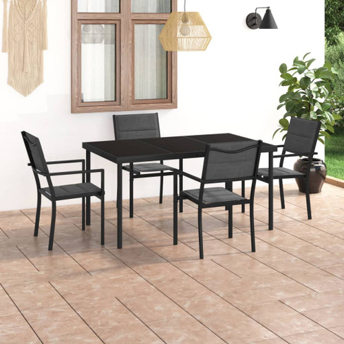 vidaXL Patio Dining Set Steel Garden Outdoor Table Seat Furniture 5/7 Piece
