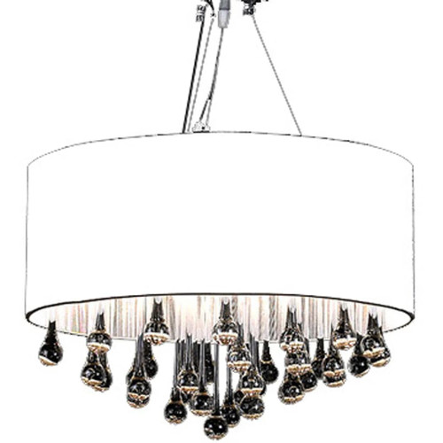 Chandelier with 85 Crystals Black/White