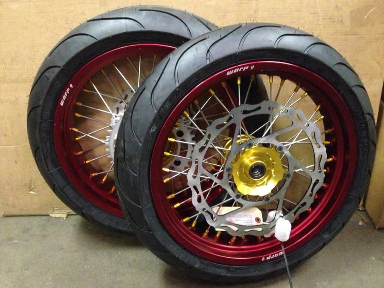 Warp 9 Supermoto Wheels with Tires