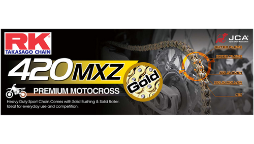 RK 420 MXZ Heavy Duty Gold Motorcycle & E-Bike Chain
