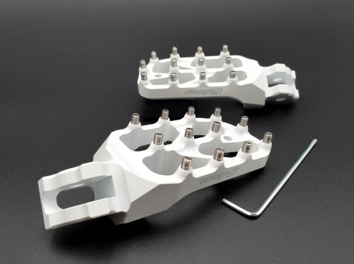 E-Moto Eite Footpegs, White