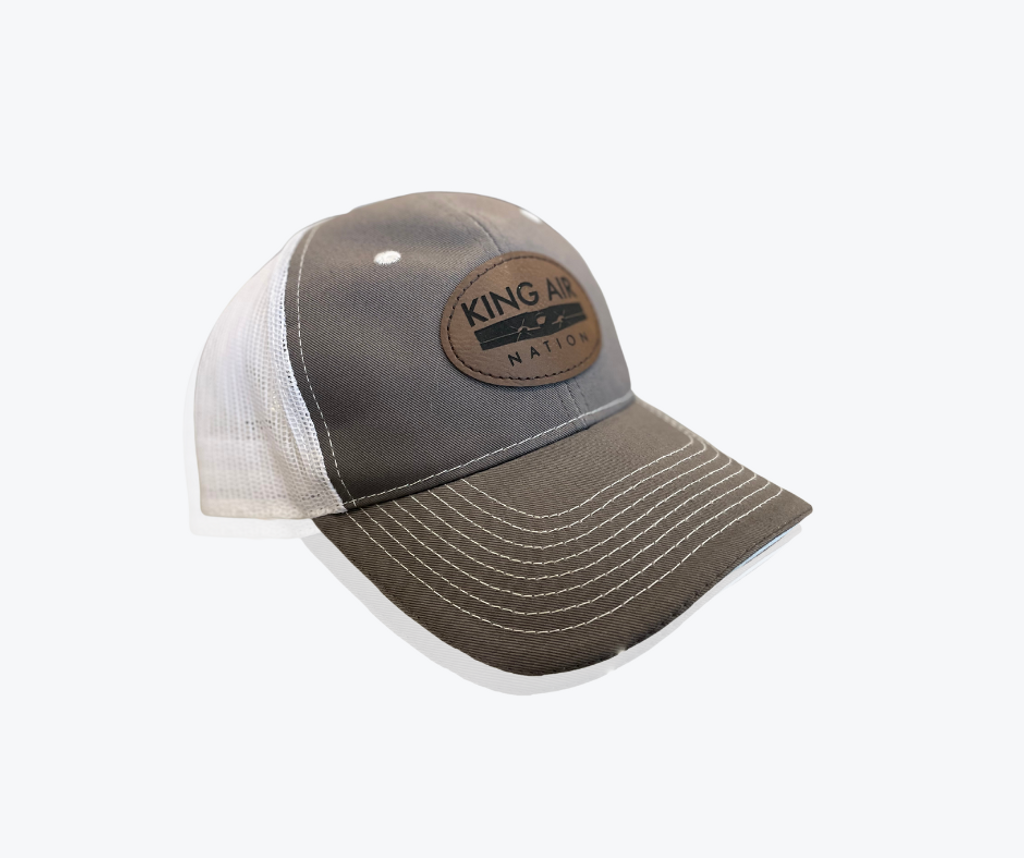 King Air Nation Trucker Hat - Gray/Dark Taupe & White