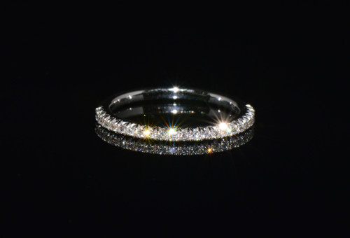 Authentic James Allen 14K White Gold French Pavé Diamond Wedding Band Ring