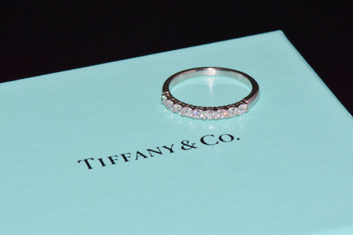 Genuine Tiffany & Co. Forever 0.27CTS Diamond Platinum Half Eternity Band Ring