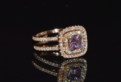 Certified Natural 1.14Cts VS G Diamond Pink Sapphire 18K Solid Gold Simon G Designer Ring 