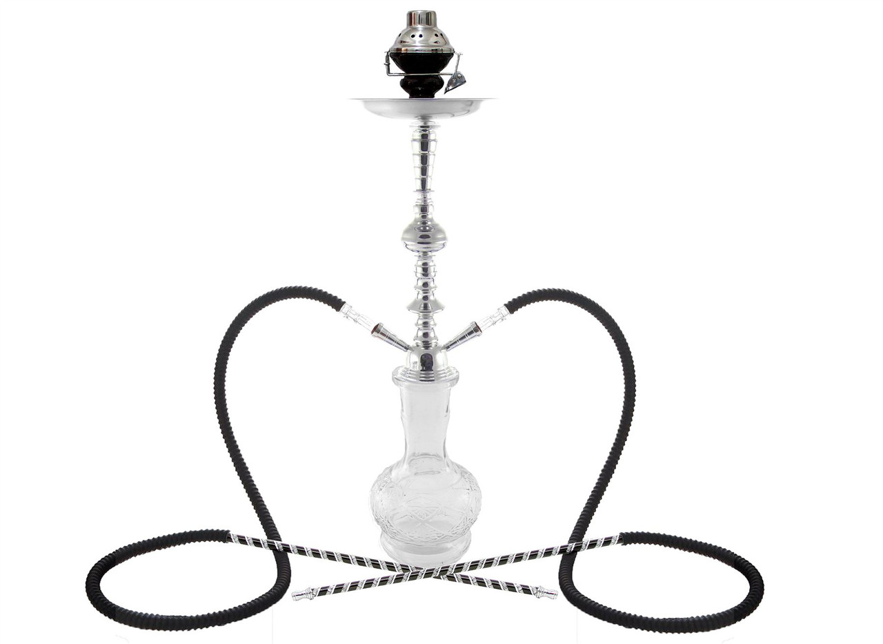 Hookah 22 Clear 2 Hose Shisha Nargila Bar Narguile Nargile Glass Water Vase New