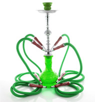 Hookah 20" Green 4 hose shisha nargila bar narguile nargile glass water Vase new