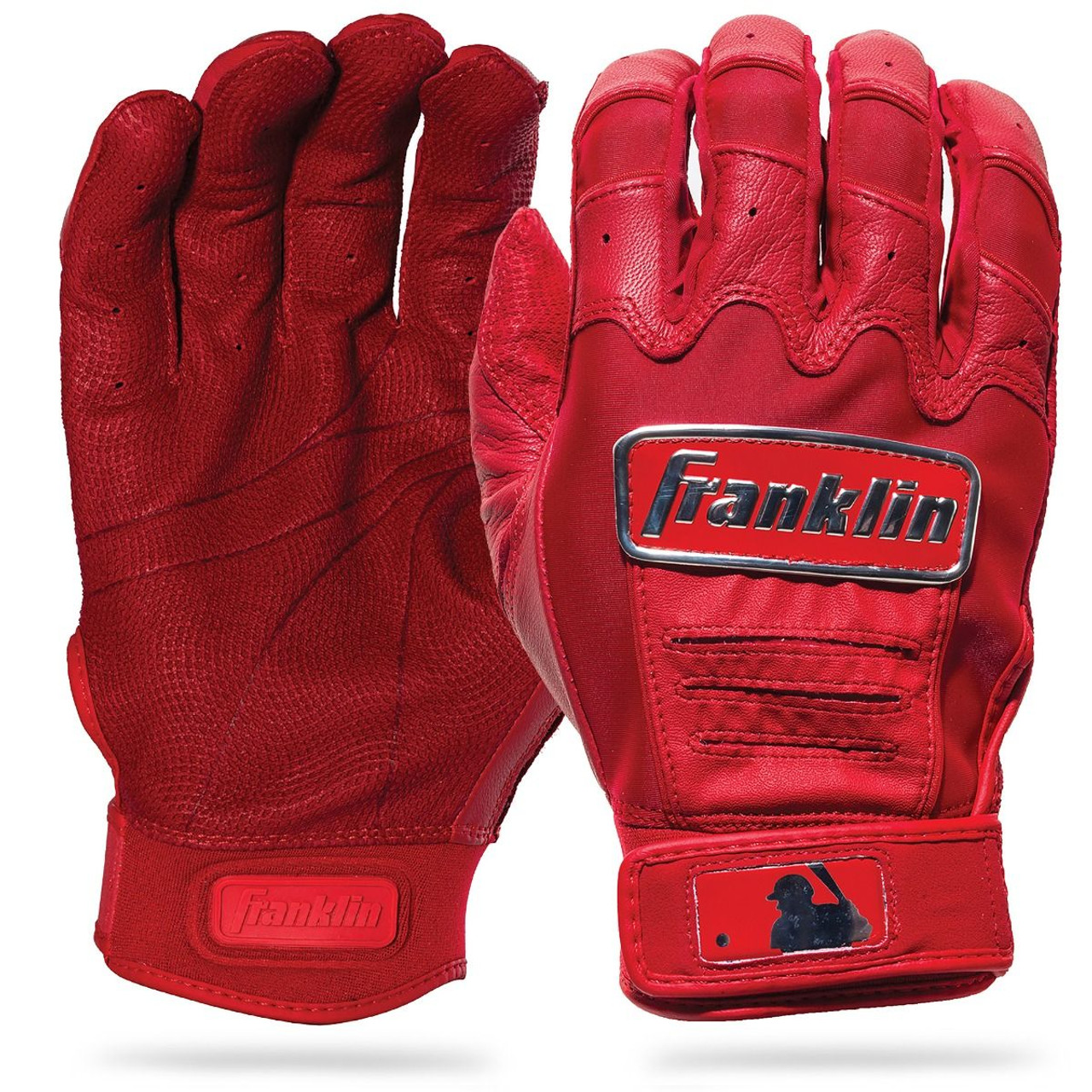 Franklin Sports MLB Youth Digitek Medium Batting Gloves - Gray/Black/Red